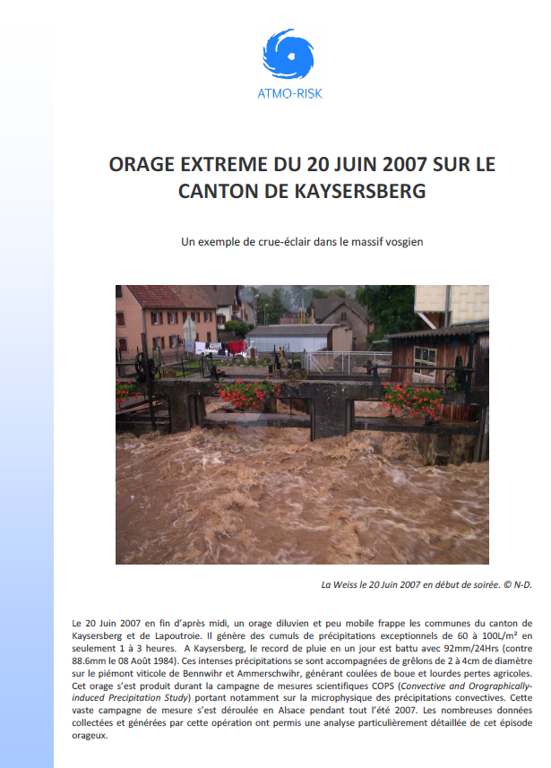 Etude de l'orage extrême à Kaysersberg (68)